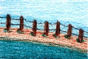 ...borderlines...art by Jutta Gabriel...(crayons on paper)...