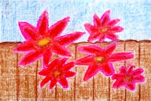 ...flowers for freedom...art by Jutta Gabriel...(cayons on paper)...
