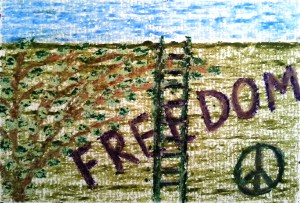 ...freedom is possible...art by Jutta Gabriel...(crayons on paper)...