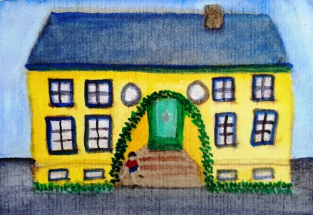 ...school is out...art by Jutta Gabriel...(watercolors on paper)...