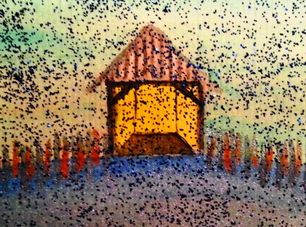 ...rainy boathouse...art by Jutta Gabriel...(watercolors on paper)...