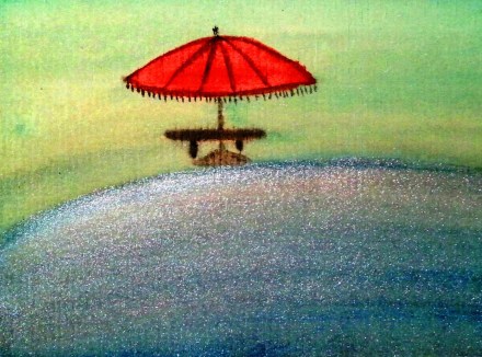 ...seaside promenade...art by Jutta Gabriel...(watercolors on paper)...